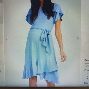 Pink blush blue maternity dress NWOT